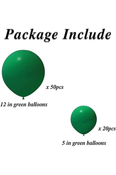 Contento De Semrik Dark Green Latex Balloons for Parties by Elicdon - 50 Pieces, 12-inch