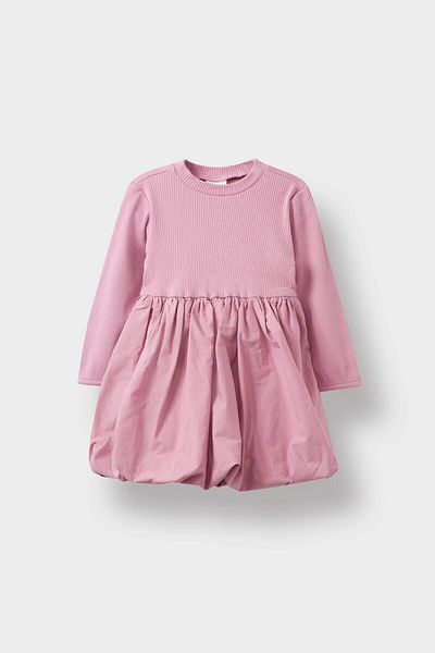 DeFacto Baby Girl Long Sleeve Ribbed Camisole Balloon Skirt Dress F4567A525Au