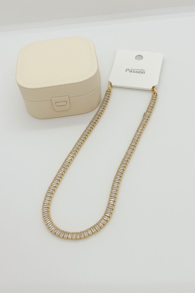 BuradaBuldun تألق رائع - قلادة مائية ذهبية اللون مرصعة بالأحجار