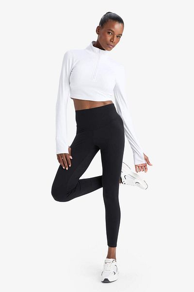DeFacto Defactofit Slim Fit Slim Fit Zipper Stand Collar Long Sleeve T-Shirt W0343Az25Au