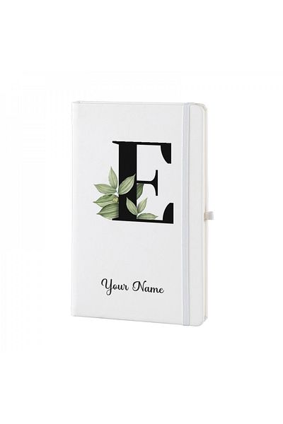 Dekormarket Personalized White Notebook with Initial “E”