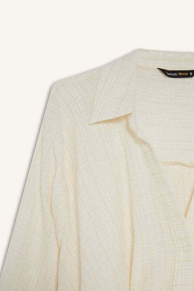DeFacto Regular Fit Shirt Collar Cotton Long Sleeve Blouse F9998Ax25Au