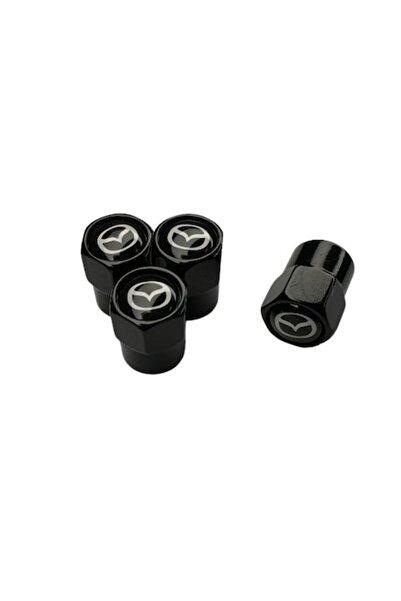 MAF Set 4 capace pentru supape auto din aluminiu, hexagonale, Mazda Black