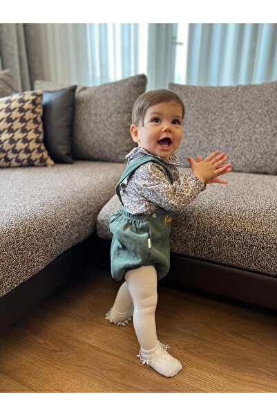 BabyDia Velvet Salopet Shirt Suit