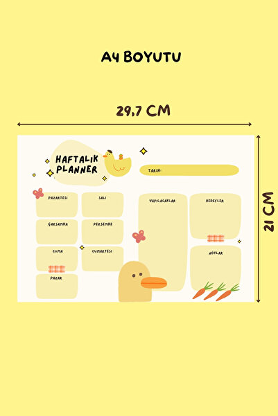 shop Duck Patterned 2-Piece Horizontal A4 & A5 Notepad, Memo Pad, Notepad, Check List, School Notebook, Planner