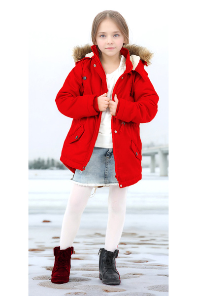 Pantulux Girl's Waterproof Machine Washable Canvas Fabric Thick Winter Coat