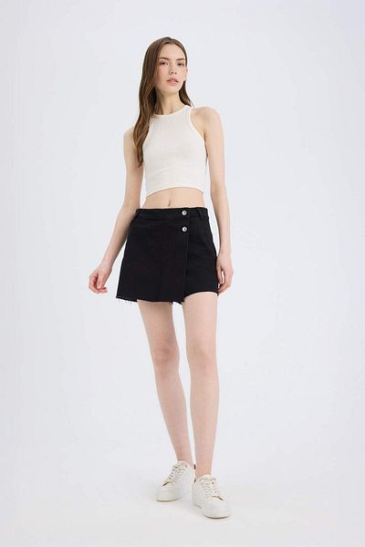 DeFacto High Waist Jean Shorts Skirt E0561Ax25Sm
