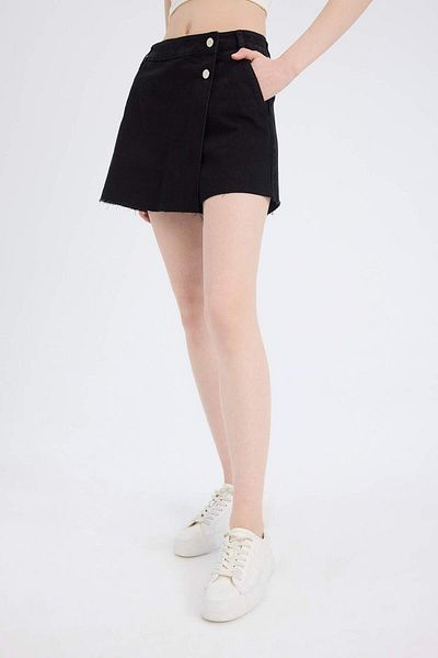 DeFacto High Waist Jean Shorts Skirt E0561Ax25Sm