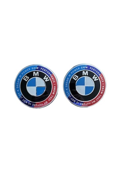 MAF Set doua Embleme BMW, montaj pe capota/portbagaj, 82mm si 74mm, editie an...