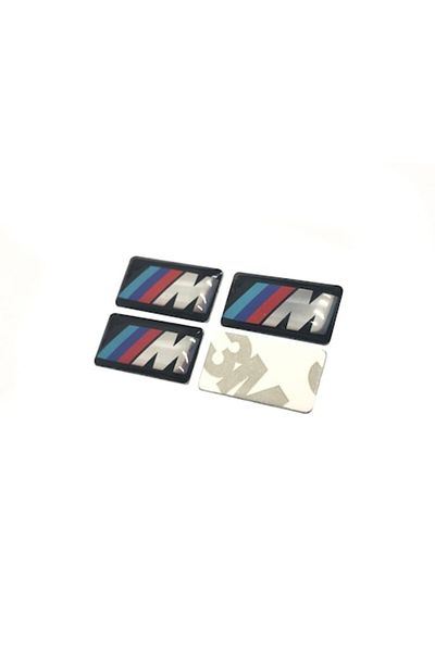 BMW Sticker Logo Adhesive Alloy Wheel M Performance M Tech M Power Set 4 Pieces