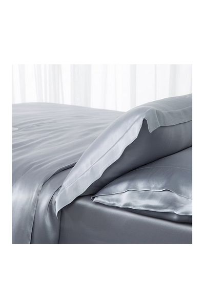 WaltStore Luxury Satin Bed Linen, Melegim® | Platinum, King Size, 4 Pieces