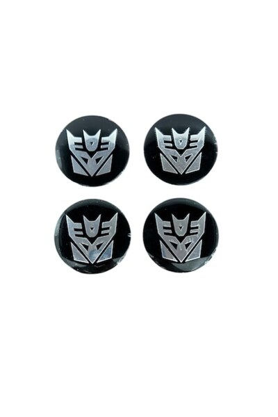MAF Set 4 embleme Transformers, autocolante din aluminiu, 56mm, pentru capace de roți, negru-argintiu
