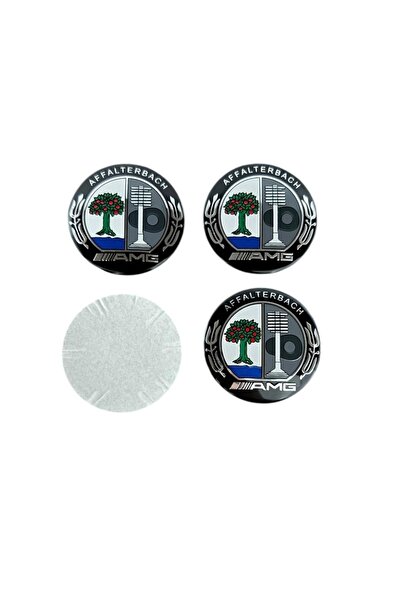 MAF Set de 4 stickere autocolante pentru capace de jante Mercedes Affalterbach AMG, aluminiu, 56mm