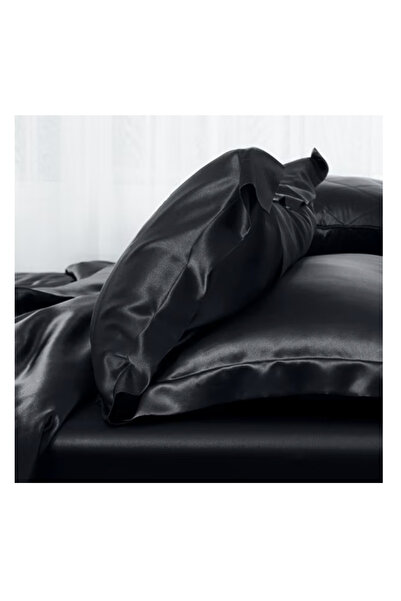 WaltStore Luxury satin bed linen, Melegim® | Black, King Size, 4 pieces