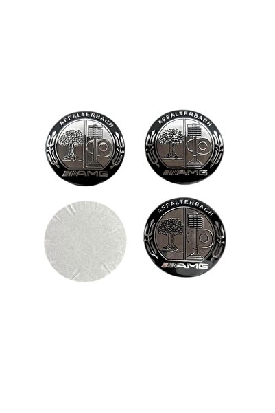 MAF Set de 4 embleme/autocolante compatibile cu Mercedes Affalterbach AMG, 56mm, Negru