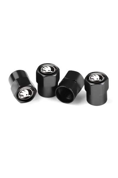INGENIO Set de 4 capace de supapă din aluminiu pentru Skoda - Negre