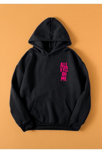 EVIus Oversize All Eyes on Me Printed Hooded Sweatshirt