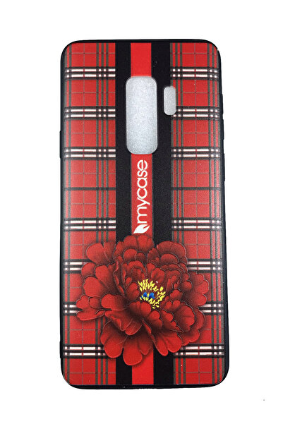 OEM Carcasă Samsung S9 Plus, TPU și silicon, design floral, roșie
