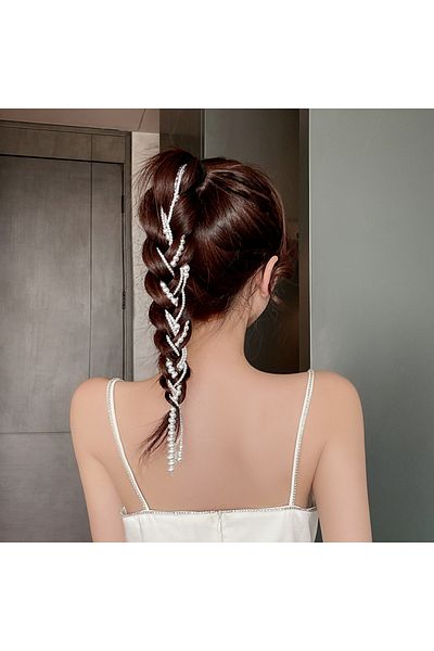 GÜLPEŞE Long Pearl Dangle Hair Accessory