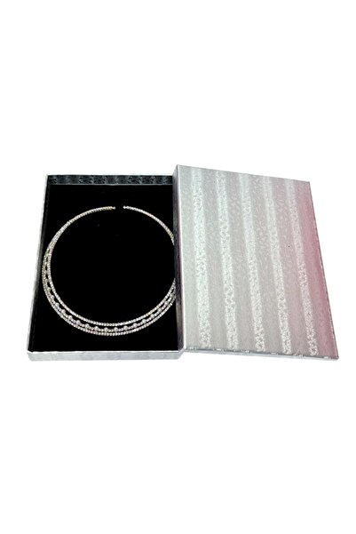 FY FashionForYou 3MOND rigid ChoKer circle necklace, with small handcrafted pearls, Silver