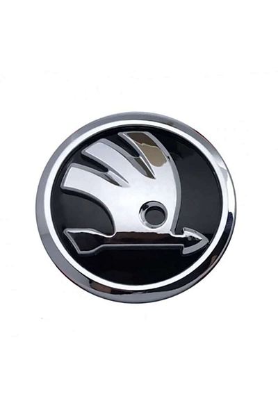 AMZN Skoda Hood or Trunk Emblem, 89mm, Black/Silver