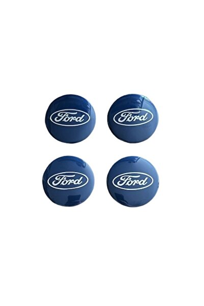 MAF Set de 4 autocolante albastre cu emblemă Ford, autoadezive din aluminiu d...