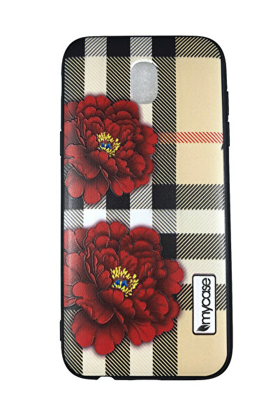 OEM Carcasă Samsung J530 / J5-2017, TPU și silicon, design cu trandafiri, roșie