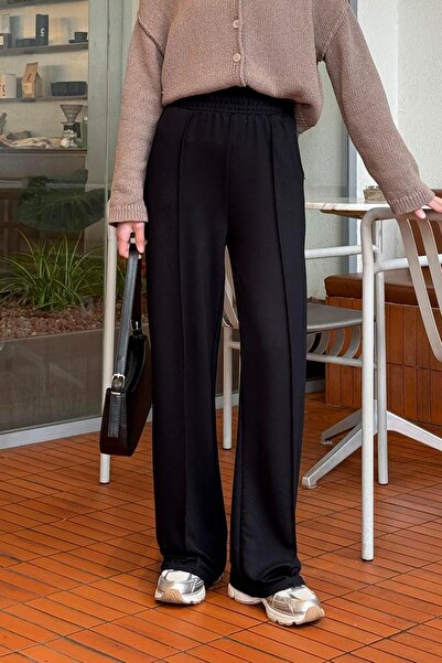 lamelif Παντελόνι με λεπτομέρεια Çıma Μαύρο