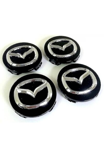 OEM Set 4 capace Mazda 55mm, negre și argintii, pentru jante din aliaj cu ine...