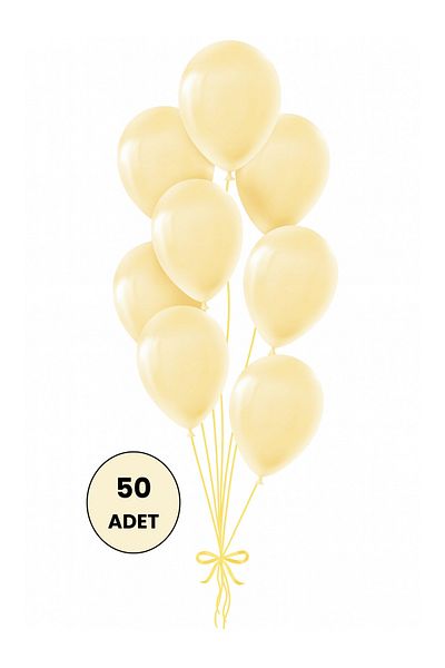 Mielibon Cream Pastel Balloons 12 Inch Set of 50 – Bulk Party Birthday Wedding Decoration
