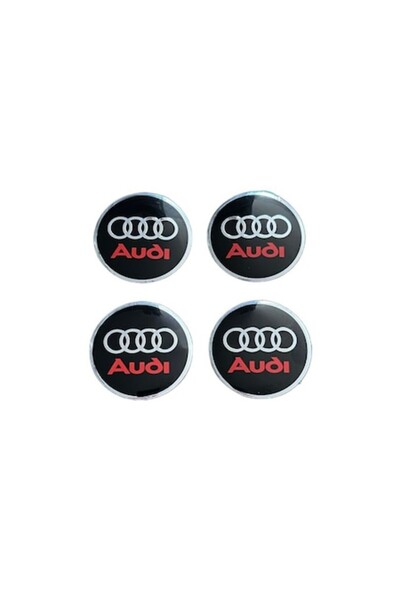 MAF Set 4 embleme stickere abtibild Audi negre din tabla (aluminiu) autoadezi...