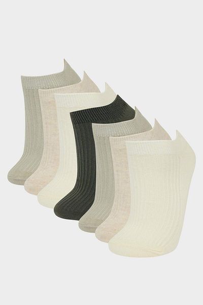 DeFacto Women's Comfortable Elastic 7-Piece Cotton Booties Socks F5656Axns