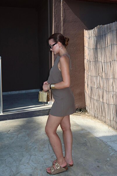 BAŞARAN Laluna Khaki Skirt Suit