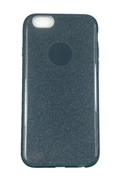 OEM Θήκη συμβατή με iPhone 6, σιλικόνη με γκλίτερ, μαύρη