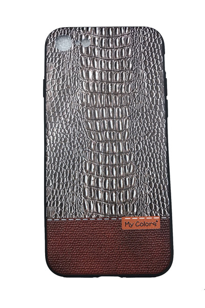 OEM Carcasă compatibilă cu iPhone 7, Husă din silicon cu relief, Piele de cro...