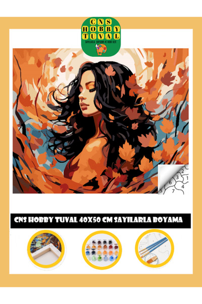 CNS HOBBY TUVAL Sayılarla Boyama Numaralı Tuval Seti Fırça Boya Dahil 40x50 C...