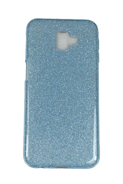 OEM Carcasă compatibilă cu Samsung J6 Plus, silicon cu sclipici, albastră