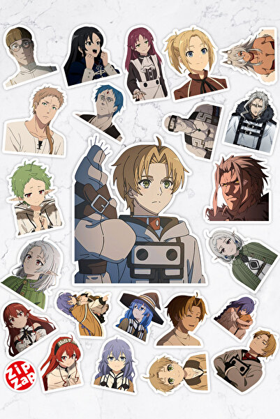 ZipZap مجموعة ملصقات رقائق لاصقة للهاتف المحمول والكمبيوتر المحمول من Mushoku...