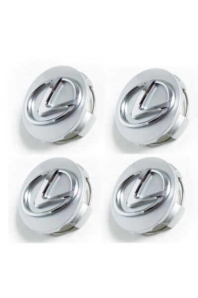 OEM Set 4 capace LEXUS 62mm ARGINTIU+CROM pentru jante aliaj