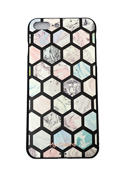 OEM Carcasă compatibilă cu iPhone 7Plus, silicon cu relief, mozaic