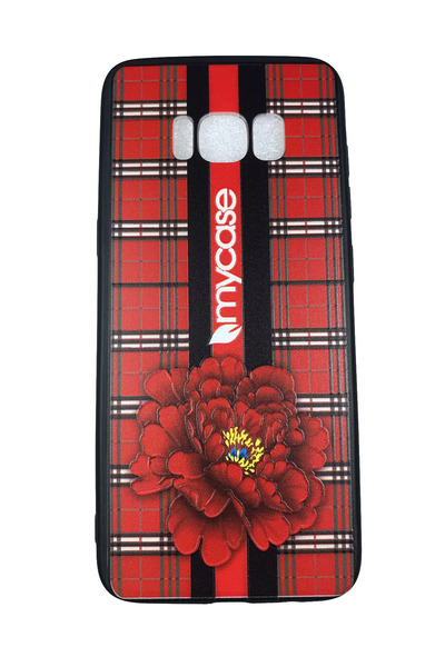 OEM Carcasă compatibilă cu Samsung S8, TPU și silicon, Design floral, Roșu