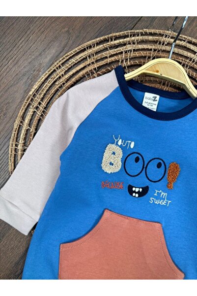 Kids Kingdom Pamuklu Mevsimlik Kanguru Cepli Alttan Çıtçıtlı Yumuşak Kumaş Erkek Bebek Tulum