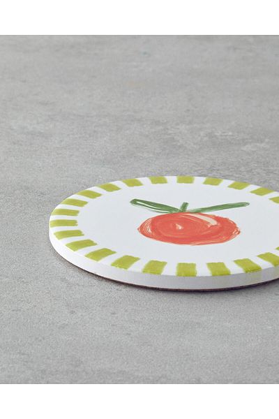 English Home Orange Ceramic Coaster 11 cm Green