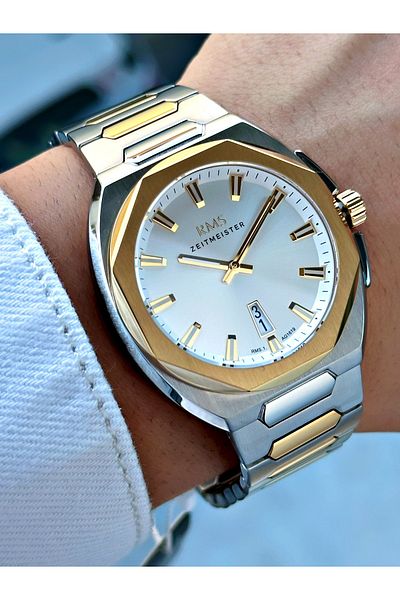 Romanson Special Design 24 Months Warranty Silver-Gold Color Men's Wristwatch 1619.04Mr