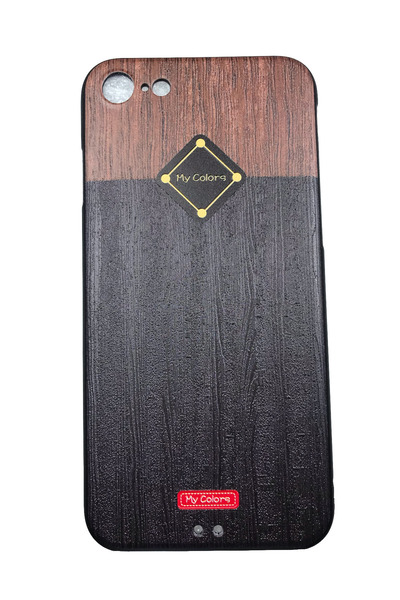 OEM Carcasă compatibilă cu iPhone 7, Carcasă din silicon cu relief, Lemn, Maro