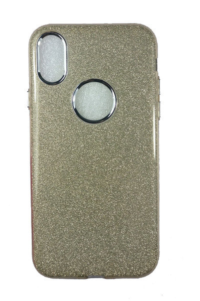 OEM Θήκη συμβατή με iPhone X, σιλικόνη με γκλίτερ, χρυσό, ασημί
