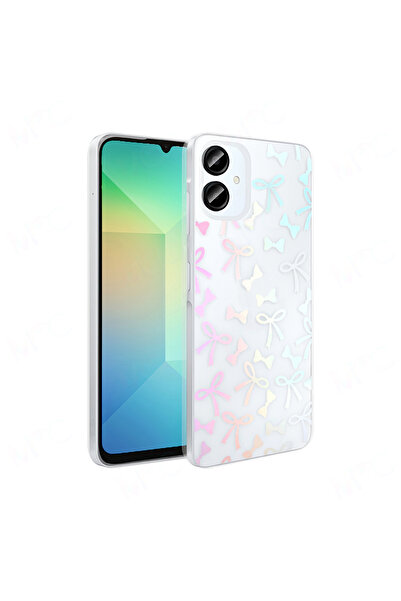 ECRUZ حافظة هاتف Galaxy A06 ذات غطاء صلب شفاف - فيونكة