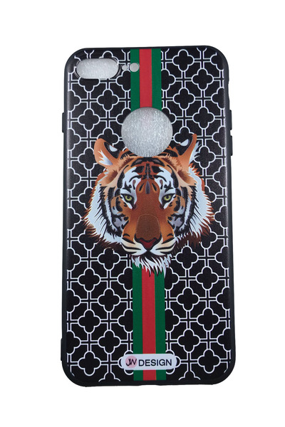 OEM Carcasă compatibilă cu iPhone 7, carcasă din silicon cu relief, tigru, mu...