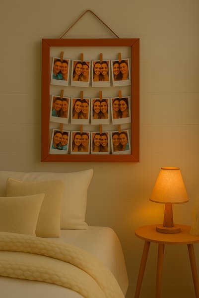 DemCey Home Fotoğraf Çerçevesi Ahşap İpli Mandallı Manifesto Çerçeve