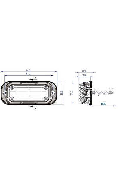VİGNAL LED Clearance Light D16004, Compatible with 12/24V, Consumption 0.45 AMP at 12V, 7 Flash Modes